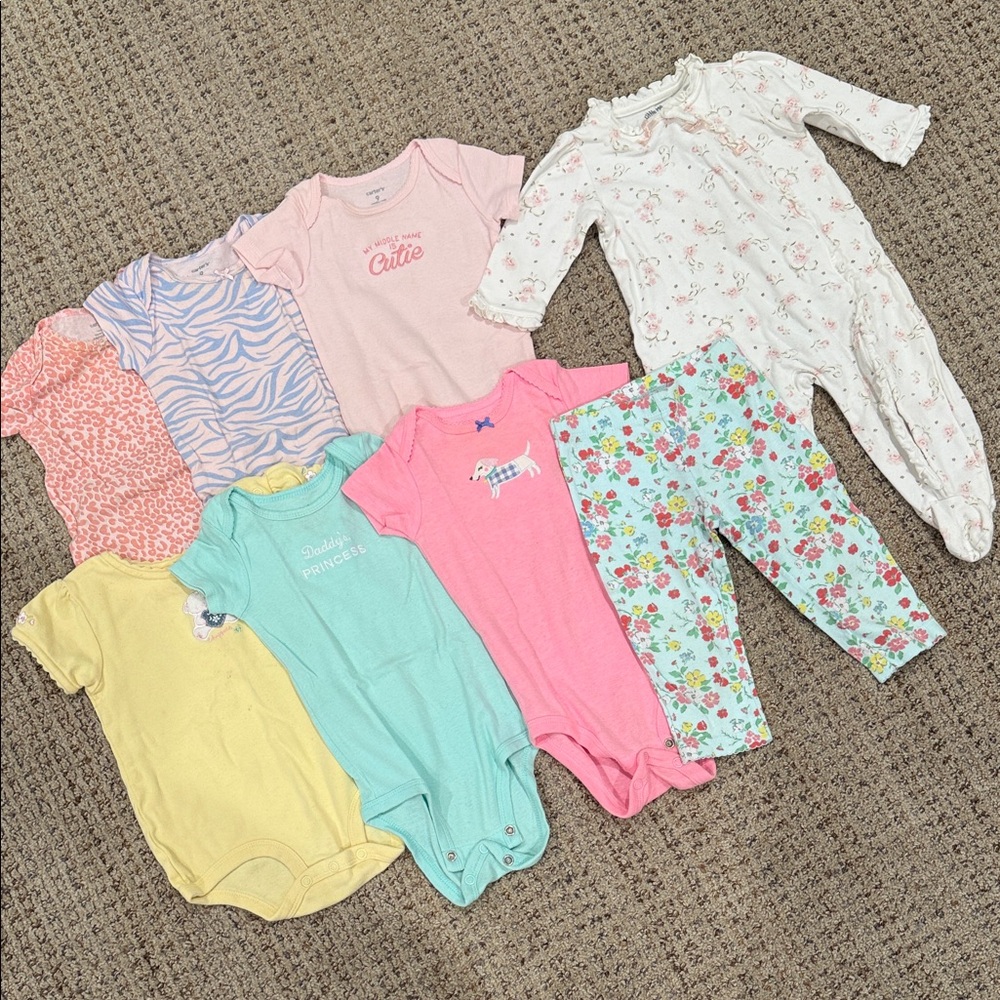 Carter’s/Little Me Colorful Baby Onesies and Bottom Set
